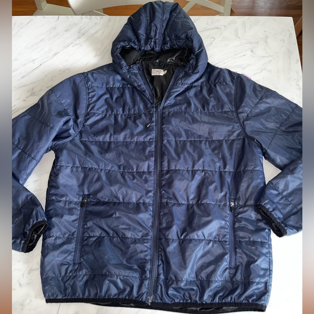 Faherty Navy Blue Puffer Jacket